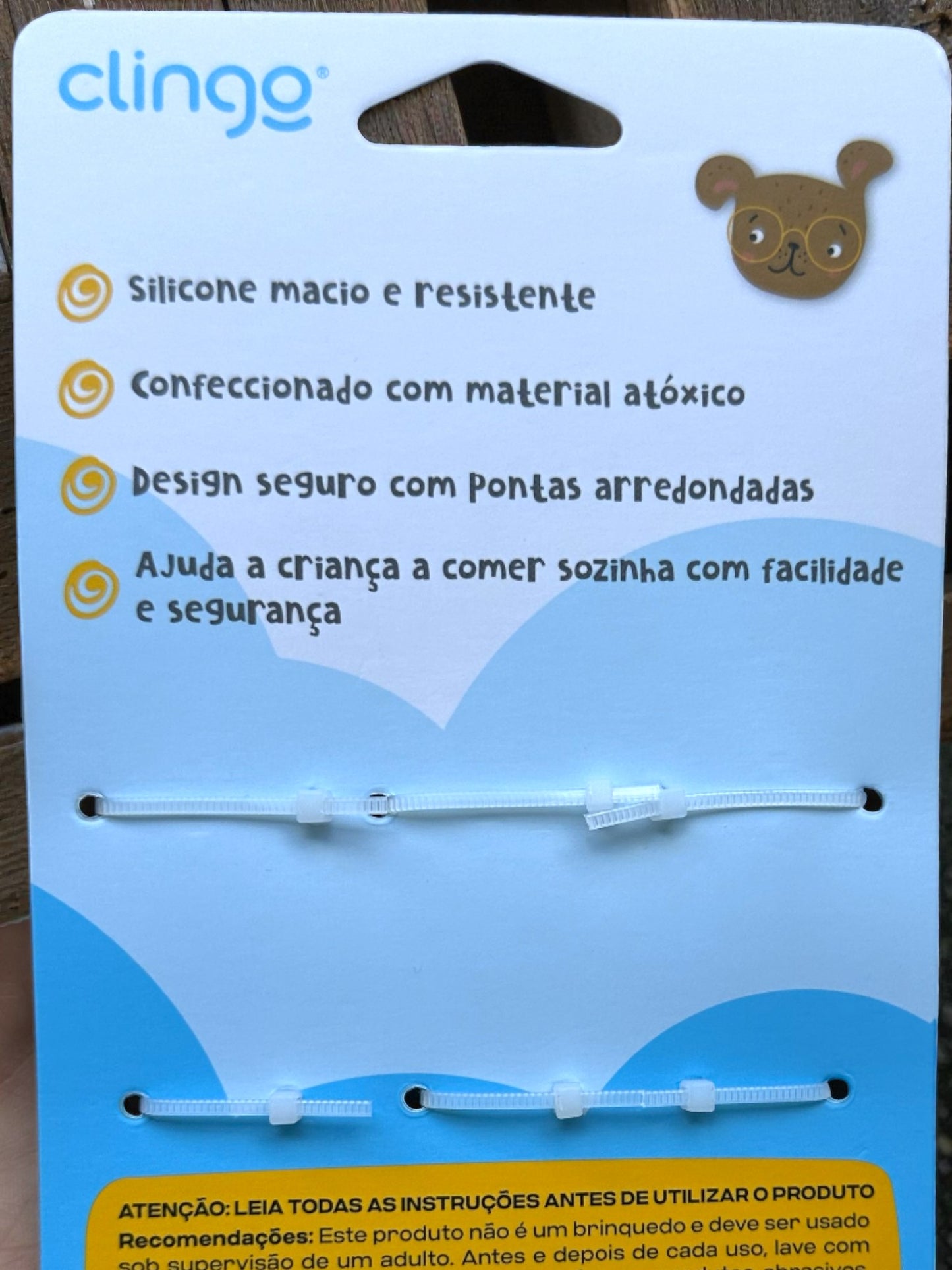 Talheres Infantis Flexíveis em Silicone e Inox Clingo – Garfo, Colher e Faca (18m+)