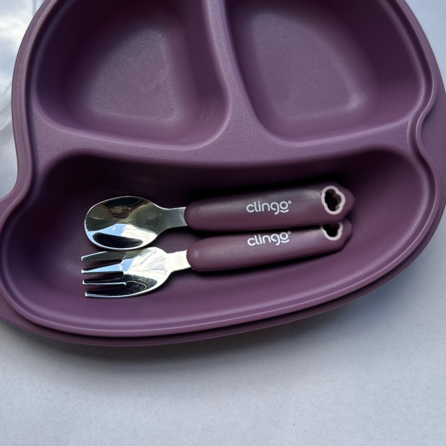 Talher Infantil Clingo com Estojo – Colher e Garfo em Aço Inox (18m+)