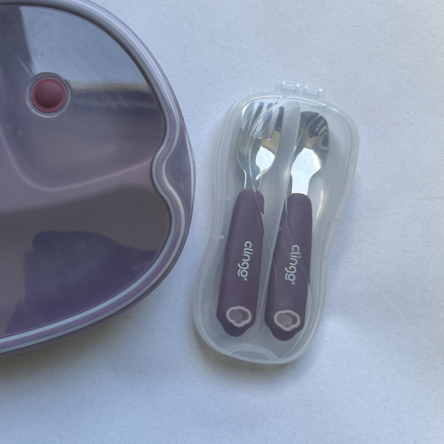 Talher Infantil Clingo com Estojo – Colher e Garfo em Aço Inox (18m+)