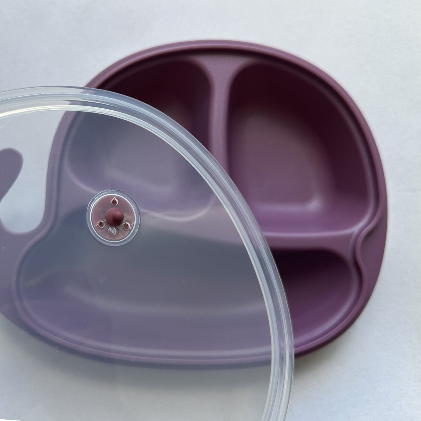 Prato Infantil Baleia Clingo com Tampa – Silicone com 3 Divisórias (6m+)