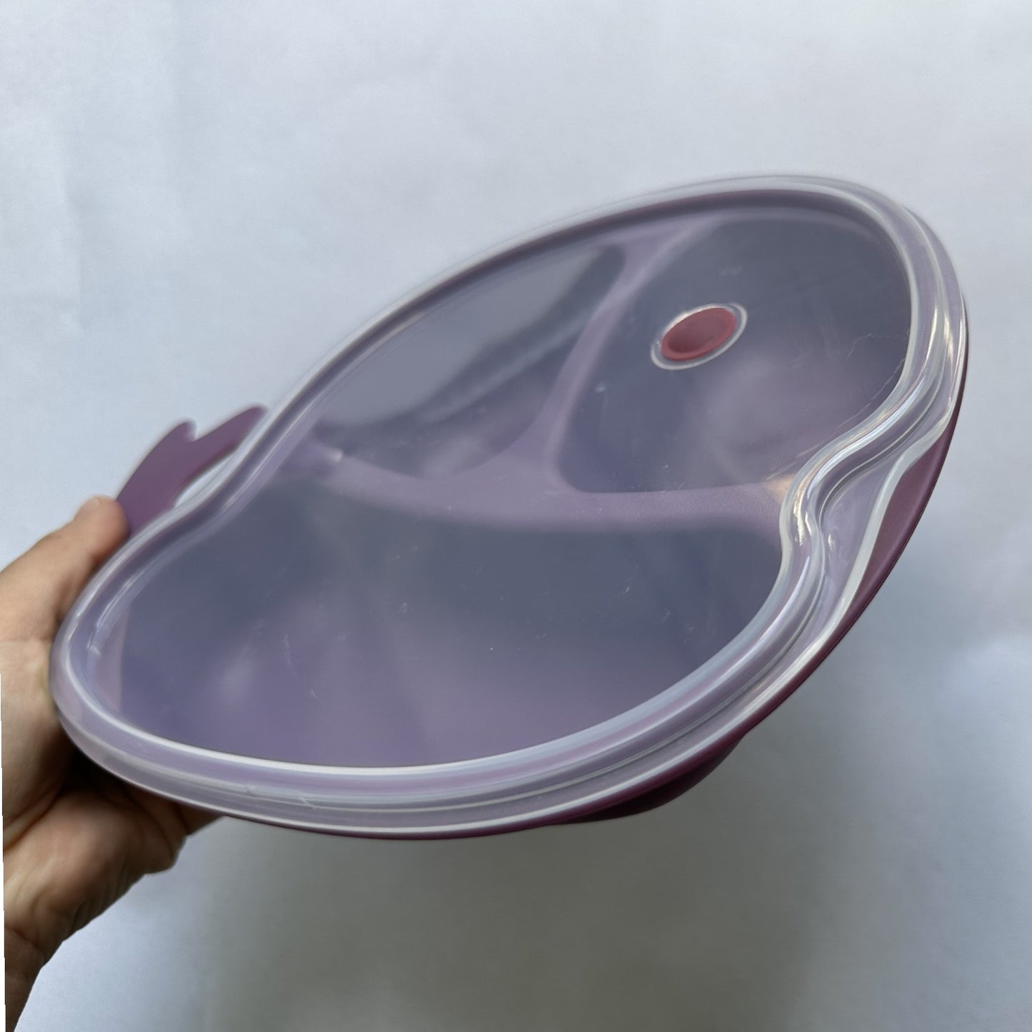 Prato Infantil Baleia Clingo com Tampa – Silicone com 3 Divisórias (6m+)