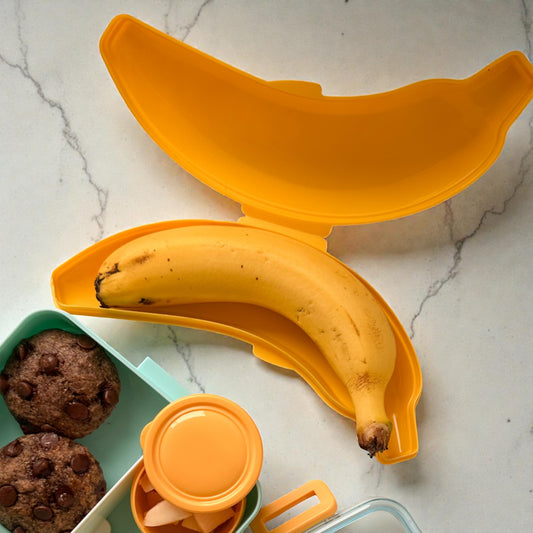 Porta Banana – Adeus Banana Amassada na Lancheira
