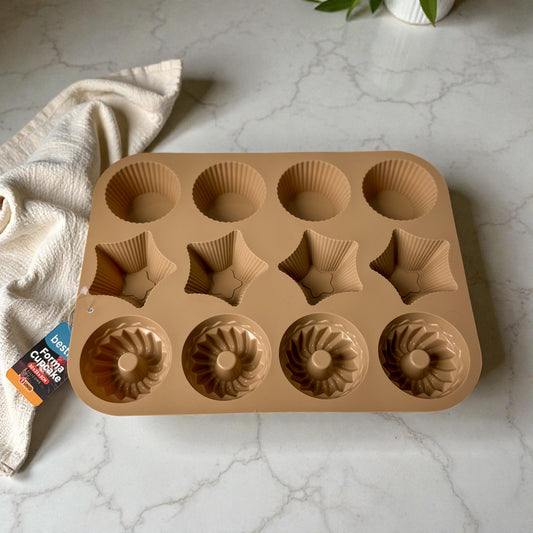 Forma de Silicone Divertida – 12 Cavidades em Formatos Variados