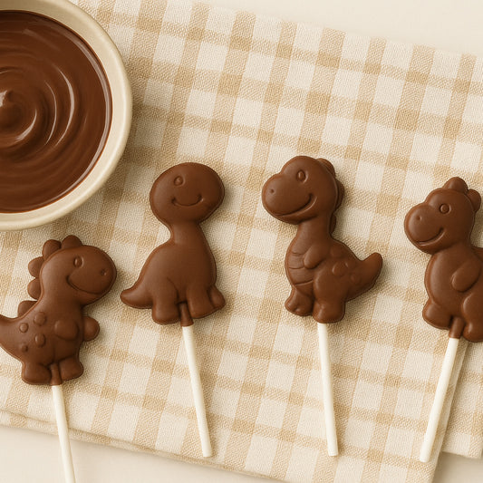 Molde DinoPop – Forma de Silicone para Pirulitos de Chocolate/Gelatina