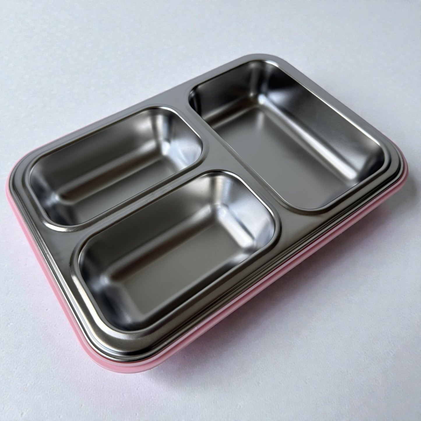 Lancheira Infantil Inox 3 Divisórias – Tampa com Travas - Modelos Dream e Space