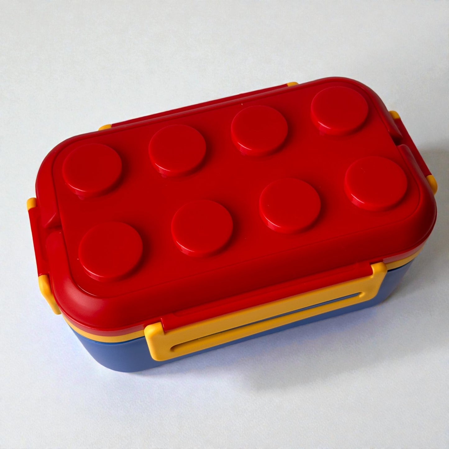 Lancheira Infantil com Divisórias e Talheres – Estilo Blocos, Colorida e Prática para o Dia a Dia