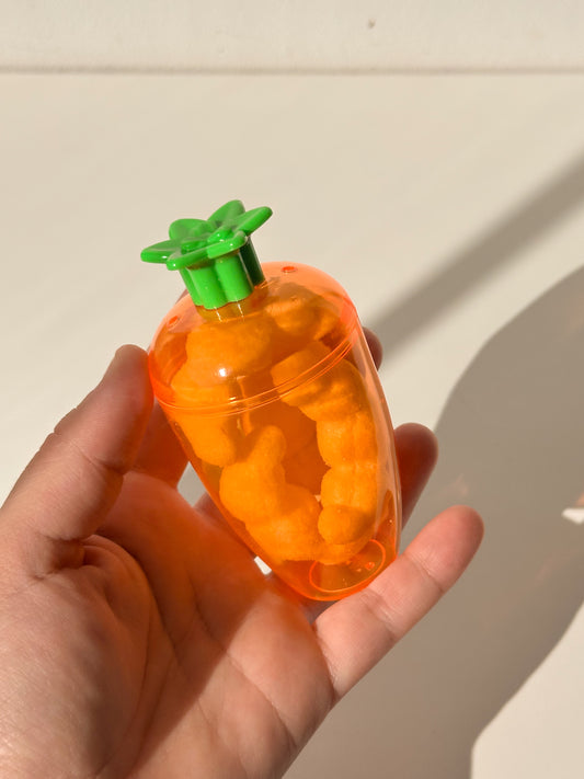 Porta Snacks Infantil Cenoura – Pote com Tampa para Lancheira Escolar (Frutas, Biscoitos e Petiscos)