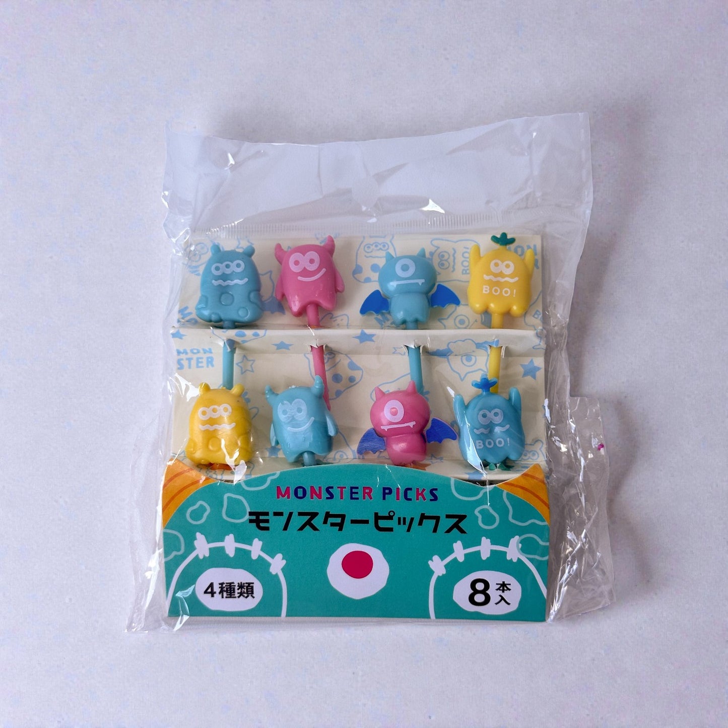 Palitos Decorativos para Frutas – Monster Picks - Kit com 8 Unidades para Lancheiras Infantis