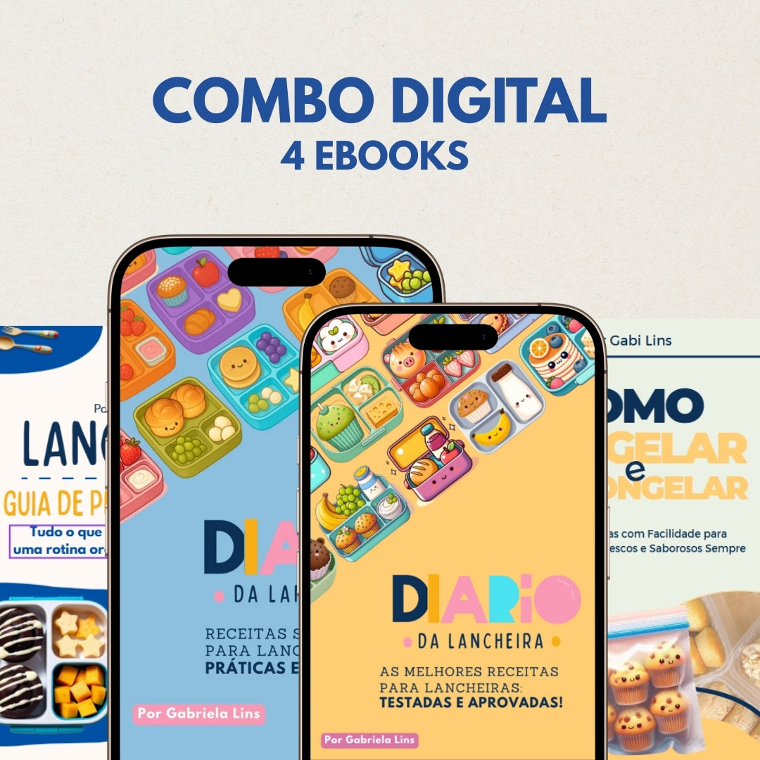 Combo Digital - Ebook de Receitas Volume 1 e 2 + Planejamento + Congelamento