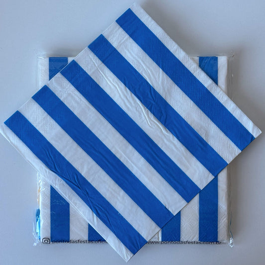 Guardanapo Listrado Azul – 33x33cm (20 un)