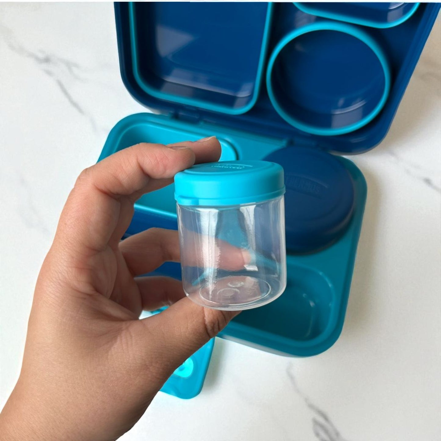 Bento Box Thermos Original – Lancheira Vedada e Compacta (Rosa ou Azul)