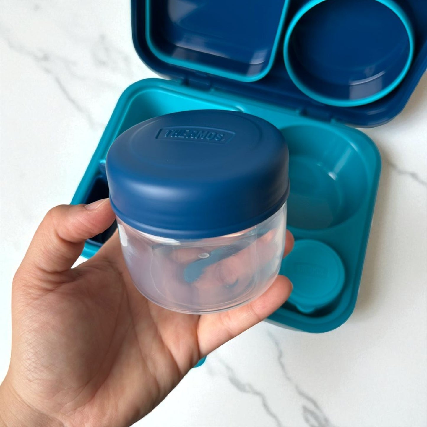 Bento Box Thermos Original – Lancheira Vedada e Compacta (Rosa ou Azul)
