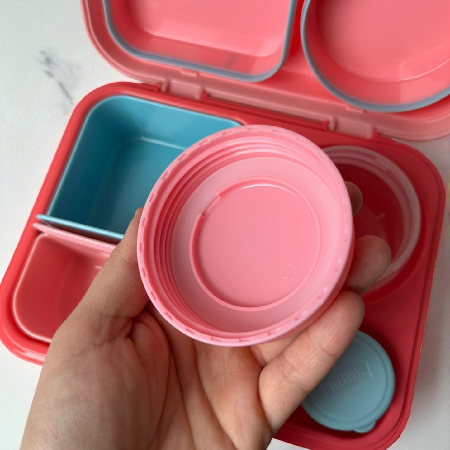 Bento Box Thermos Original – Lancheira Vedada e Compacta (Rosa ou Azul)
