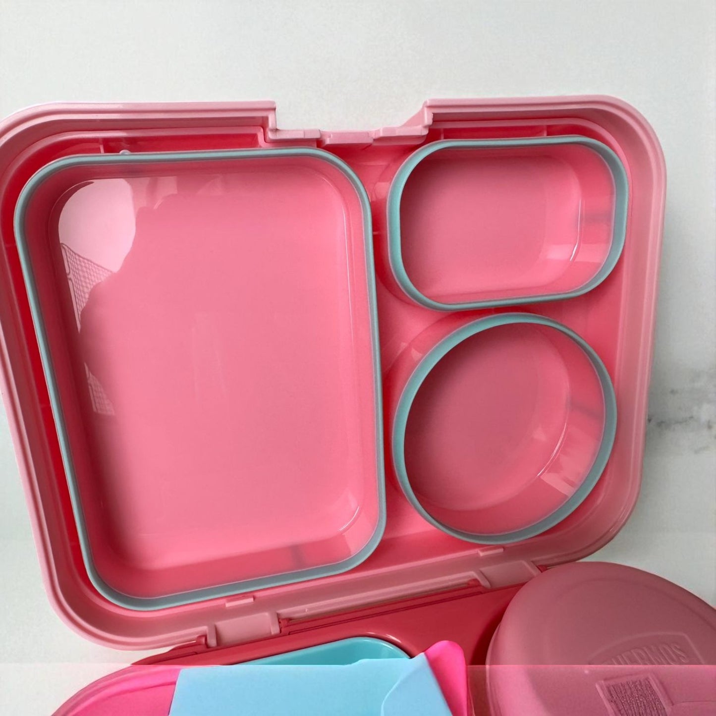 Bento Box Thermos Original – Lancheira Vedada e Compacta (Rosa ou Azul)