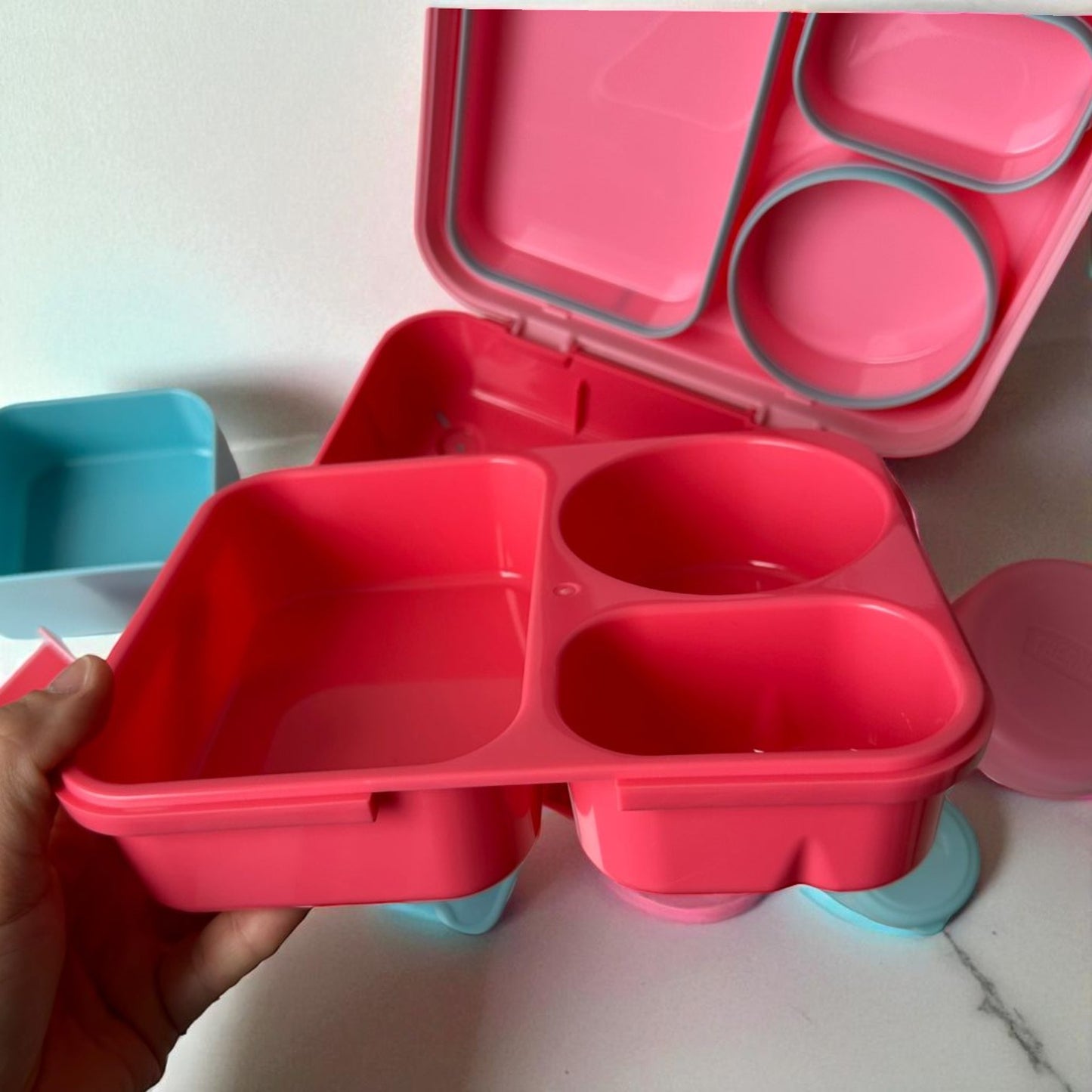 Bento Box Thermos Original – Lancheira Vedada e Compacta (Rosa ou Azul)