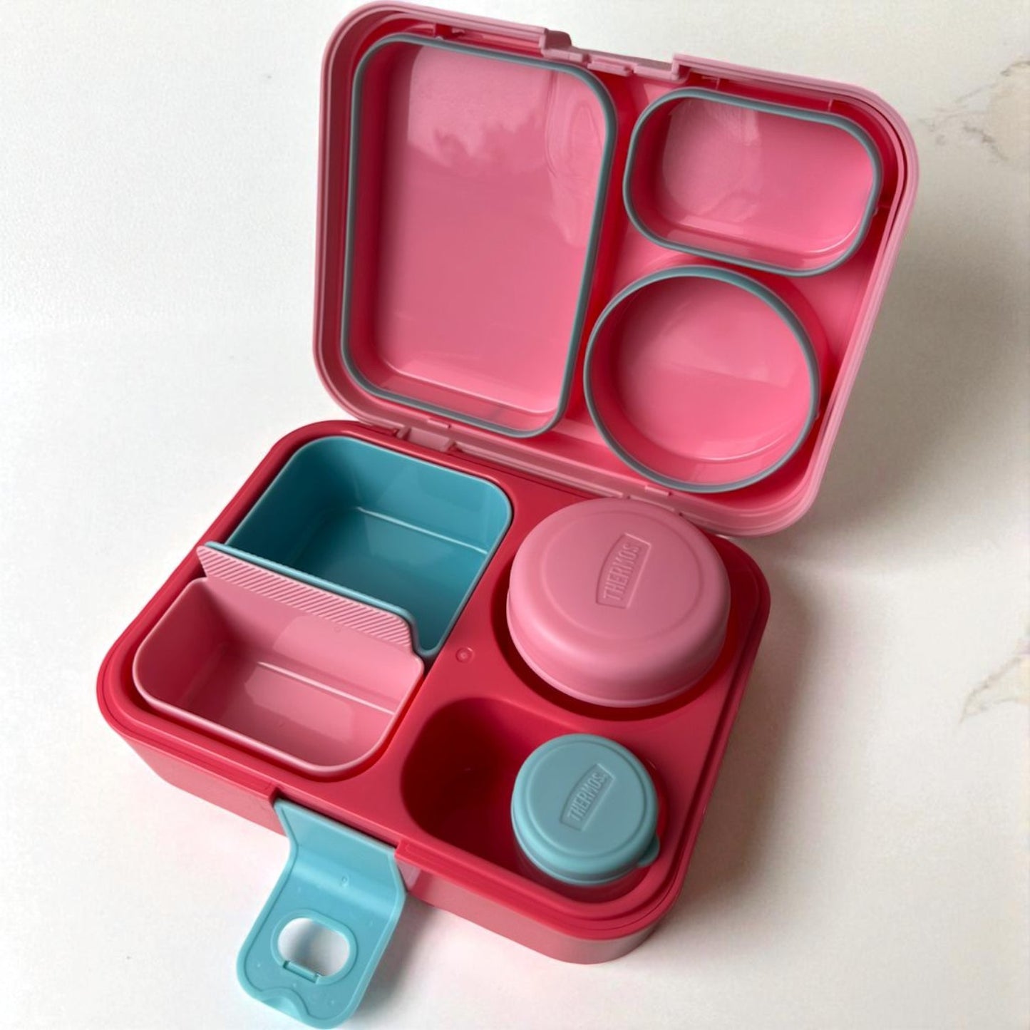 Bento Box Thermos Original – Lancheira Vedada e Compacta (Rosa ou Azul)