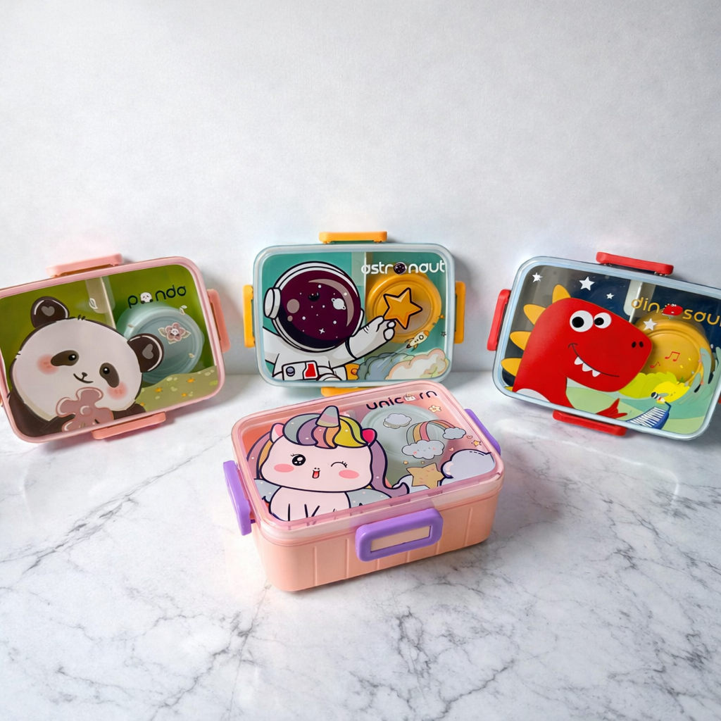 Lancheira Infatil Compacta - Com Divisória, Talher e Mini Pote