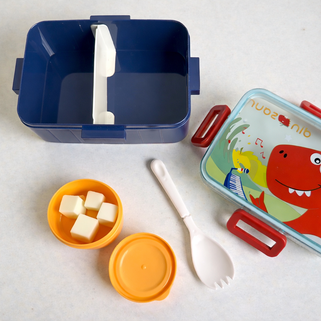 Lancheira Infatil Compacta - Com Divisória, Talher e Mini Pote