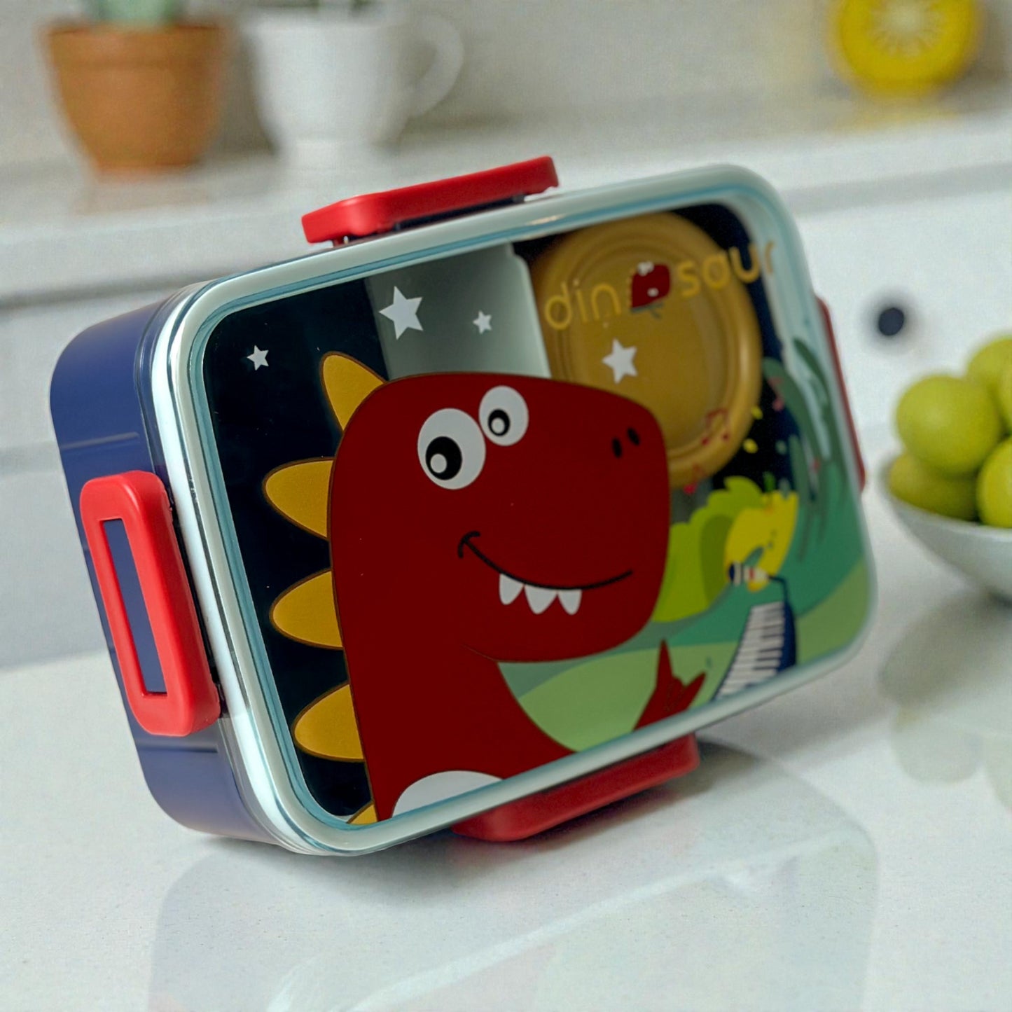 Lancheira Infatil Compacta - Com Divisória, Talher e Mini Pote