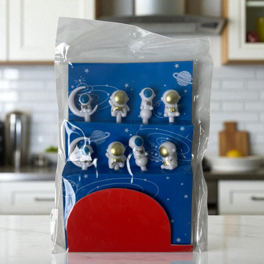 Palitos Decorativos para Lancheira Infantil – Kit 8 Unidades Astronauta e Espaço