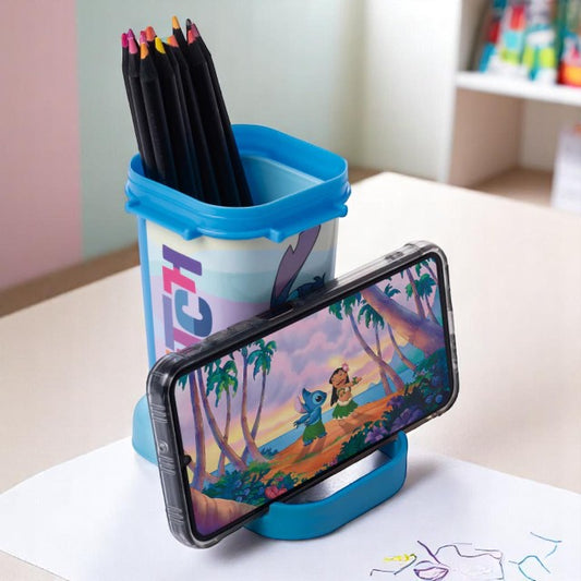 Porta-lápis Stitch com Suporte de Celular