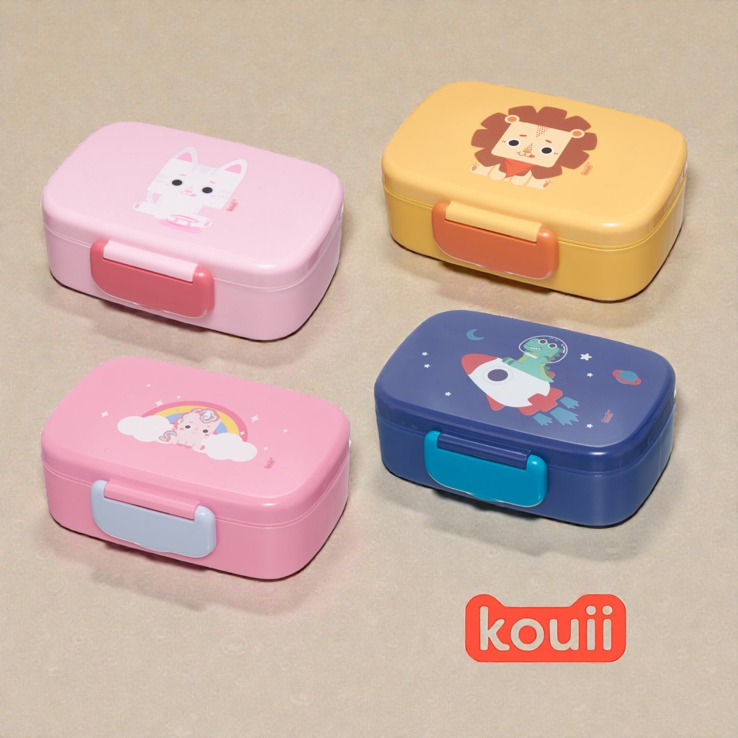 Lancheira Bento Box Infantil Kouii – 900ml | Com Divisórias e Talher | BPA Free