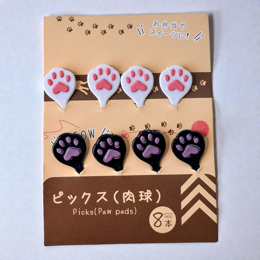 Palitos Decorativos Patinha – Paw Pads - Kit com 8 Unidades para Lancheiras Infantis