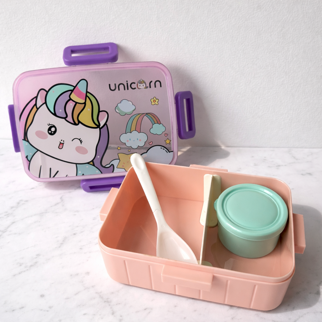 Lancheira Infatil Compacta - Com Divisória, Talher e Mini Pote