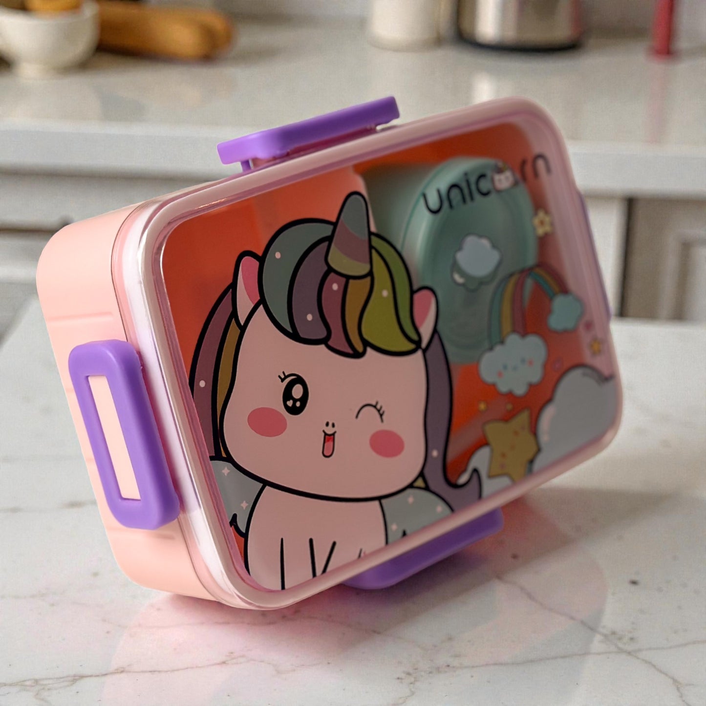 Lancheira Infatil Compacta - Com Divisória, Talher e Mini Pote