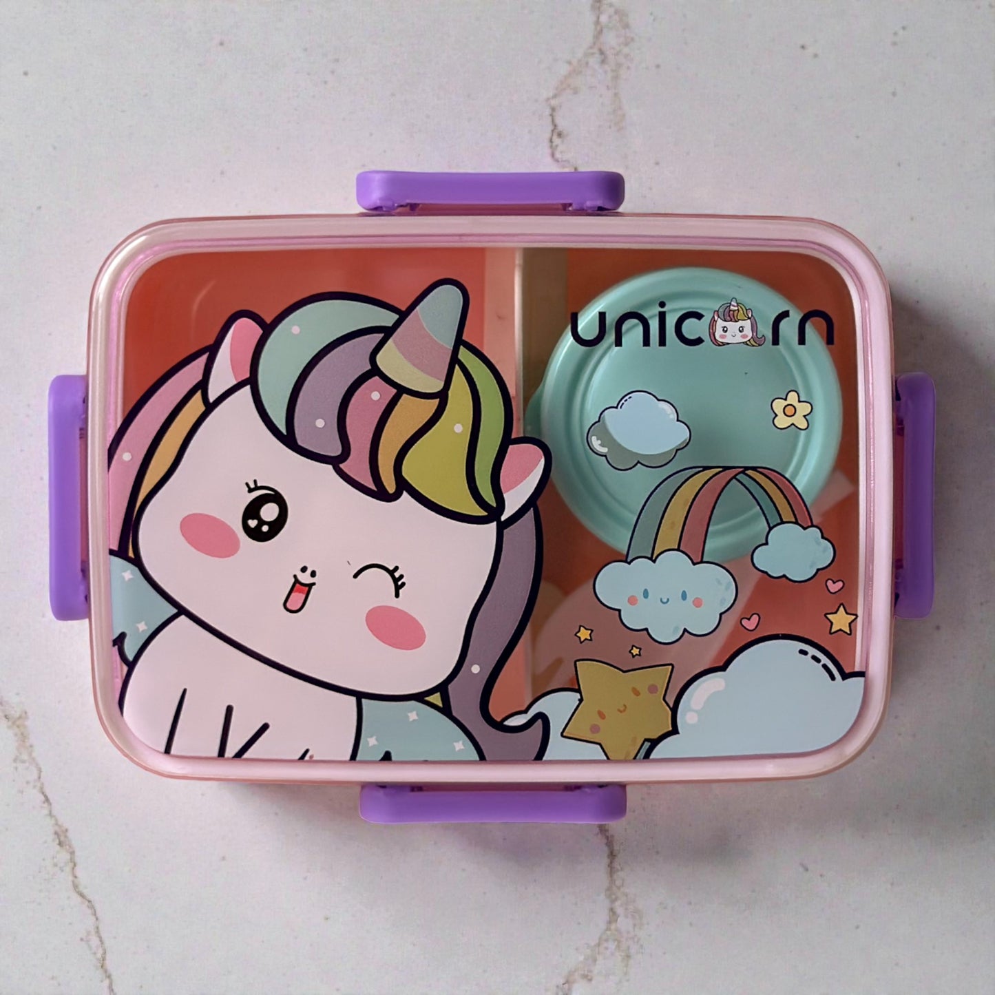 Lancheira Infatil Compacta - Com Divisória, Talher e Mini Pote